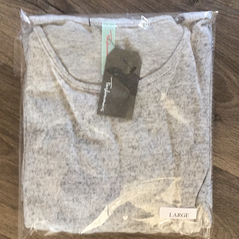 3/4 sleeve brushed knit grey dress w/ pockets! - Picture 6 of 7